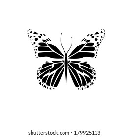 monochrome butterfly icon. Vector