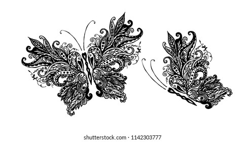 monochrome butterfly from patterns