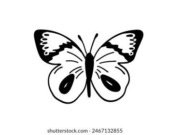 Monochrome butterfly silhouette cut out black