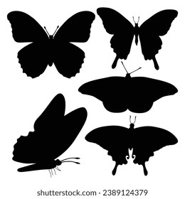 monochrome Butterfly Silhouettes Vector illustration