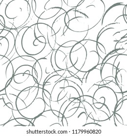 Monochrome calligraphic seamless pattern with curls. Abstract background with hand drawn elements. Vector illustration. Use as is or recolor and scale.