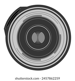 Monochrome Camera Lens Detail with Depth, Lens Part, Lens Reflection