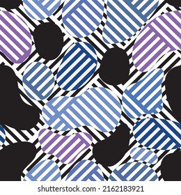 Camuflaje monocromo y línea Patrón texturizado.Patrón creativo de arte de doodle con diferentes formas y texturas
