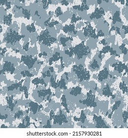 Monochrome Camouflage Seamless Pattern. Light Seamless Halftone Vector Clouds. Grayscale Seamless Artistic Vector Print. Gray Repeated Digital Graphic Wallpaper. Camouflage Color