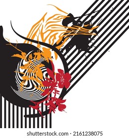 Monochrome Camouflage Textured Pattern
 Creative doodle art pattern with different shapes and textures
