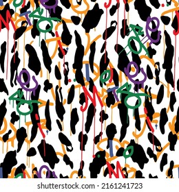 Monochrome Camouflage Textured Pattern
 Creative doodle art pattern with different shapes and textures
