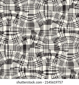 Monochrome Canvas Textured Checked Pattern