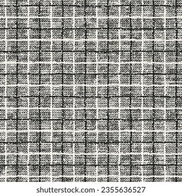 Monochrome Canvas Textured Checked Pattern