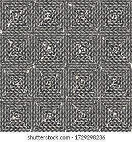 Monochrome Canvas Textured Diagonal Checked Pattern