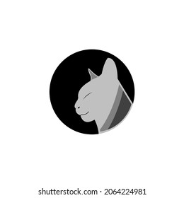 Monochrome Katzen Logo Design. Vektorgrafik.