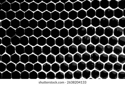 Monochrome cell hexagon pattern. Seamless vector background