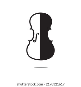 monochrome cello musical instrument vector logo icon