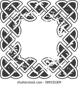 Monochrome Celtic border. Pattern for Scandinavian or Celtic ornament. Vector illustration 