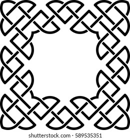 Monochrome Celtic border. Pattern for Scandinavian or Celtic ornament. Vector illustration 
