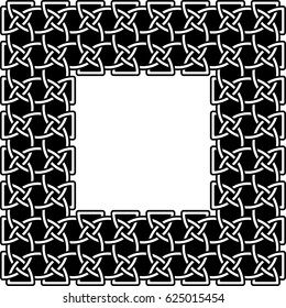 Monochrome Celtic frame or border for Scandinavian or Celtic ornament. Vector illustration