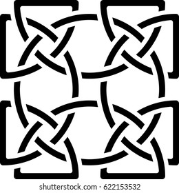 Monochrome Celtic pattern as element of Scandinavian or Celtic ornament. Vector illustration