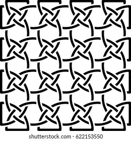 Monochrome Celtic pattern as element of Scandinavian or Celtic ornament. Vector illustration