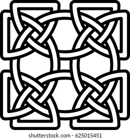 Monochrome Celtic pattern as element of Scandinavian or Celtic ornament. Vector illustration