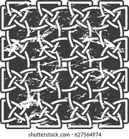 Monochrome Celtic pattern as element of Scandinavian or Celtic ornament. Vector illustration