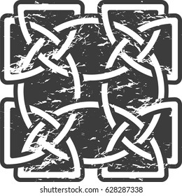 Monochrome Celtic pattern as element of Scandinavian or Celtic ornament. Vector illustration