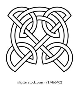 Monochrome Celtic pattern. Element of Scandinavian or Celtic ornament. Infinity symbol