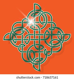 Monochrome Celtic pattern. Element of Scandinavian or Celtic ornament. Infinity symbol