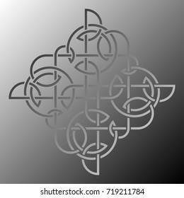 Monochrome Celtic pattern. Element of Scandinavian or Celtic ornament. Infinity symbol