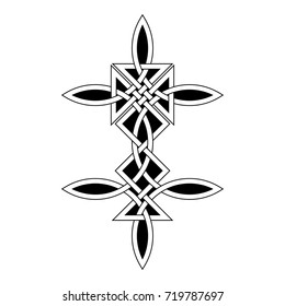 Monochrome Celtic pattern. Element of Scandinavian or Celtic ornament. Infinity symbol