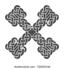 Monochrome Celtic pattern. Element of Scandinavian or Celtic ornament. Infinity symbol
