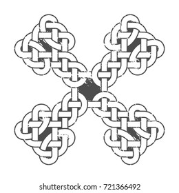 Monochrome Celtic pattern. Element of Scandinavian or Celtic ornament. Infinity symbol