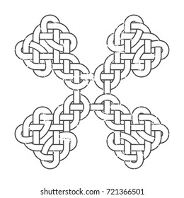 Monochrome Celtic pattern. Element of Scandinavian or Celtic ornament. Infinity symbol