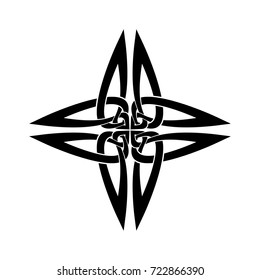 Monochrome Celtic pattern. Element of Scandinavian or Celtic ornament. Infinity symbol