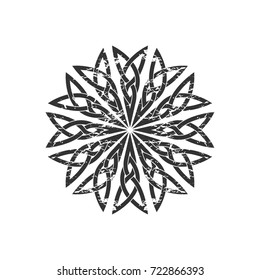 Monochrome Celtic pattern. Element of Scandinavian or Celtic ornament. Infinity symbol