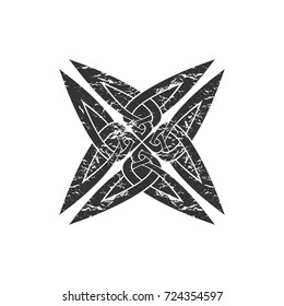 Monochrome Celtic pattern. Element of Scandinavian or Celtic ornament. Infinity symbol