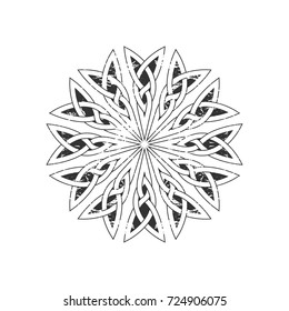 Monochrome Celtic pattern. Element of Scandinavian or Celtic ornament. Infinity symbol