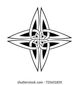 Monochrome Celtic pattern. Element of Scandinavian or Celtic ornament. Infinity symbol