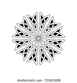 Monochrome Celtic pattern. Element of Scandinavian or Celtic ornament. Infinity symbol