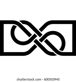 Monochrome Celtic pattern. Infinity symbol. Pattern for Scandinavian or Celtic ornament. Vector illustration