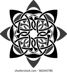 Monochrome Celtic pattern. Pattern for Scandinavian or Celtic ornament. Vector illustration