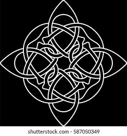 Monochrome Celtic pattern. Pattern for Scandinavian or Celtic ornament. Vector illustration 