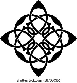 Monochrome Celtic pattern. Pattern for Scandinavian or Celtic ornament. Vector illustration 