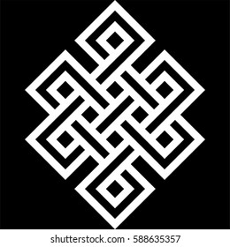 Monochrome Celtic pattern. Pattern for Scandinavian or Celtic ornament. Vector illustration 