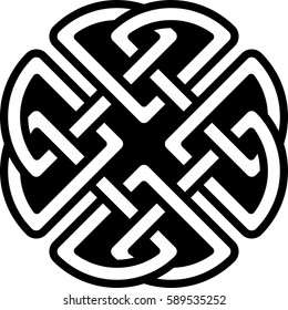 Monochrome Celtic pattern. Pattern for Scandinavian or Celtic ornament. Vector illustration 