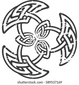 Monochrome Celtic pattern. Pattern for Scandinavian or Celtic ornament. Vector illustration 