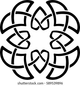 Monochrome Celtic pattern. Pattern for Scandinavian or Celtic ornament. Vector illustration 