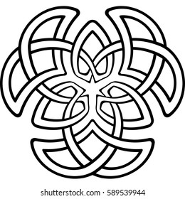 Monochrome Celtic pattern. Pattern for Scandinavian or Celtic ornament. Vector illustration 