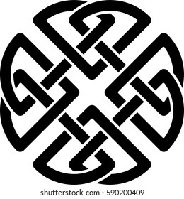 Monochrome Celtic pattern. Pattern for Scandinavian or Celtic ornament. Vector illustration 