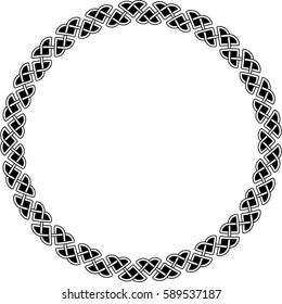 Monochrome Celtic round border. Pattern for Scandinavian or Celtic ornament. Vector illustration 
