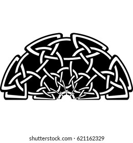 Monochrome Celtic round pattern as element of Scandinavian or Celtic ornament. Vector illustration
