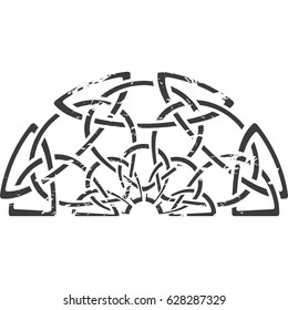 Monochrome Celtic round pattern as element of Scandinavian or Celtic ornament. Vector illustration